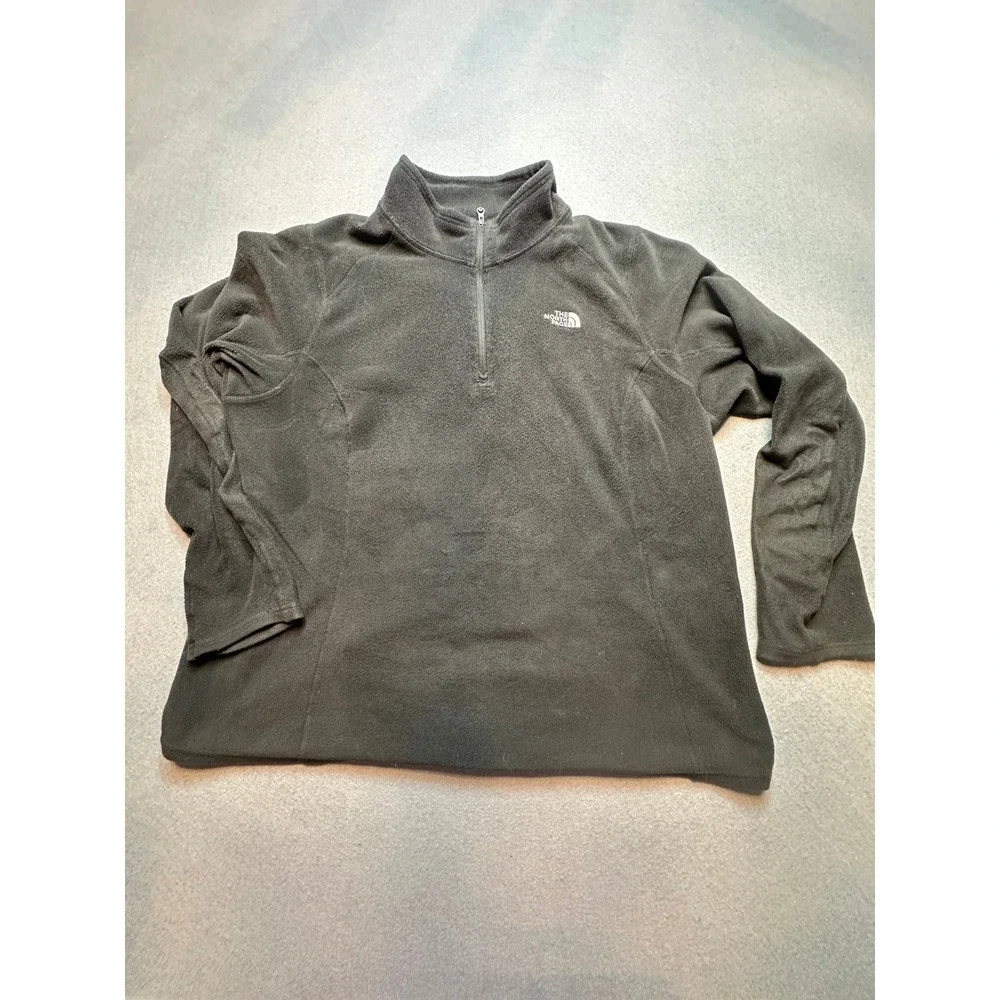 The North Face Glacier Quarter Zip Fleece Pullover Black XL Mens - 56